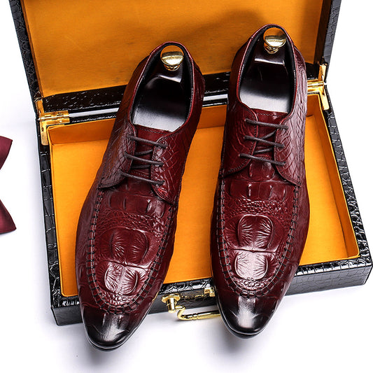 Men's Promotion Alligator Pattern Business British Trend Leather Shoes