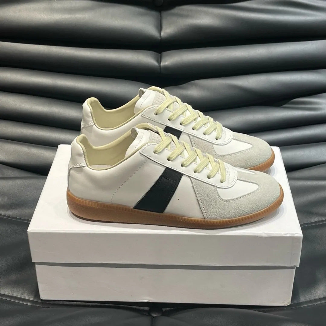 Women's & Men's Retro German Training Couple Genuine White Men's Board Shoes