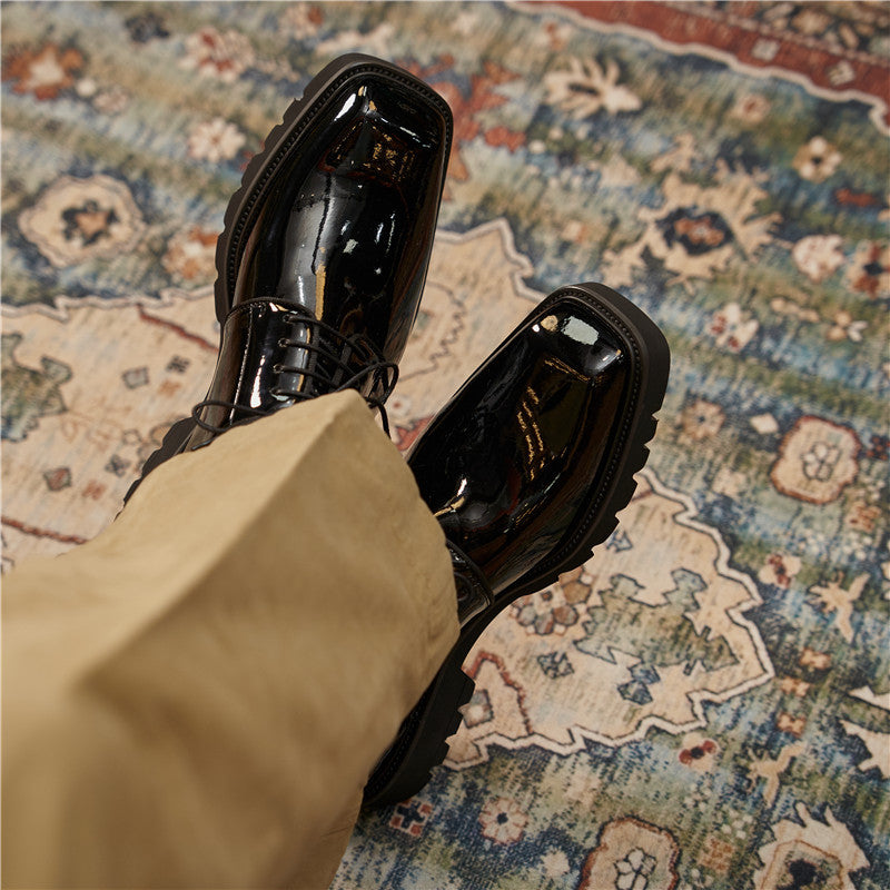 Men's Layer Cowhide Business Formal Wear Derby British Style Leather Shoes