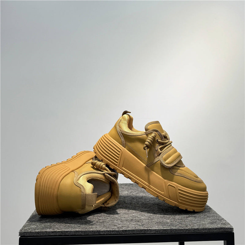 Men's Autumn Slip-on White Trendy Platform Low Casual Shoes