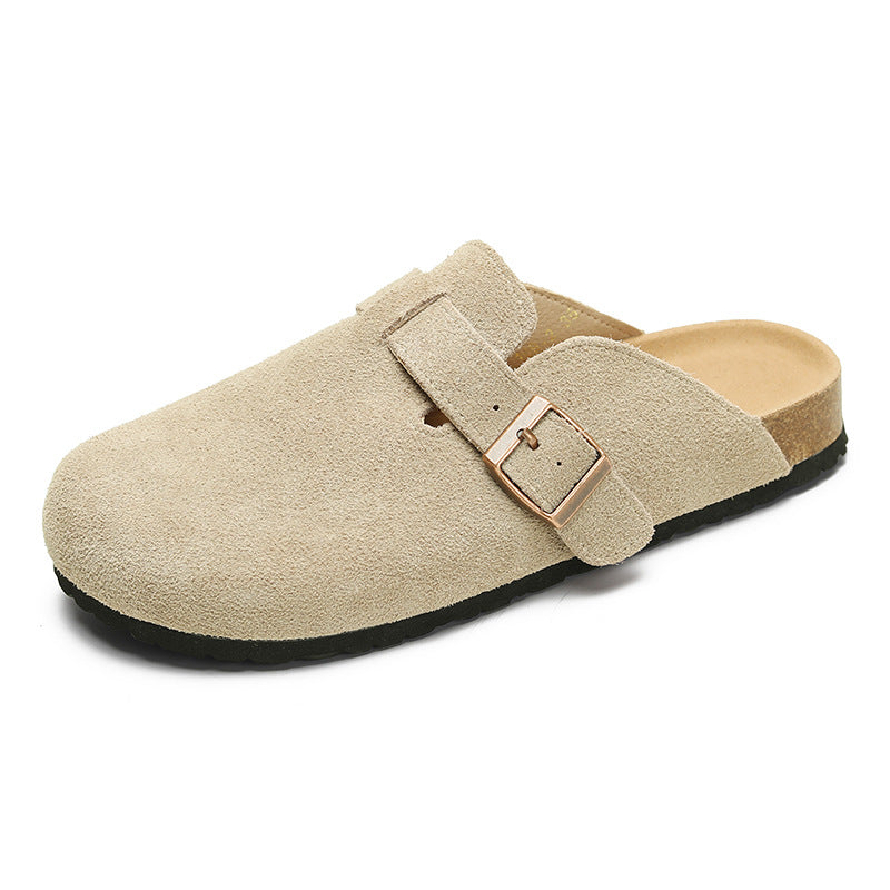Women's French Style Retro Closed Toe Half Slippers