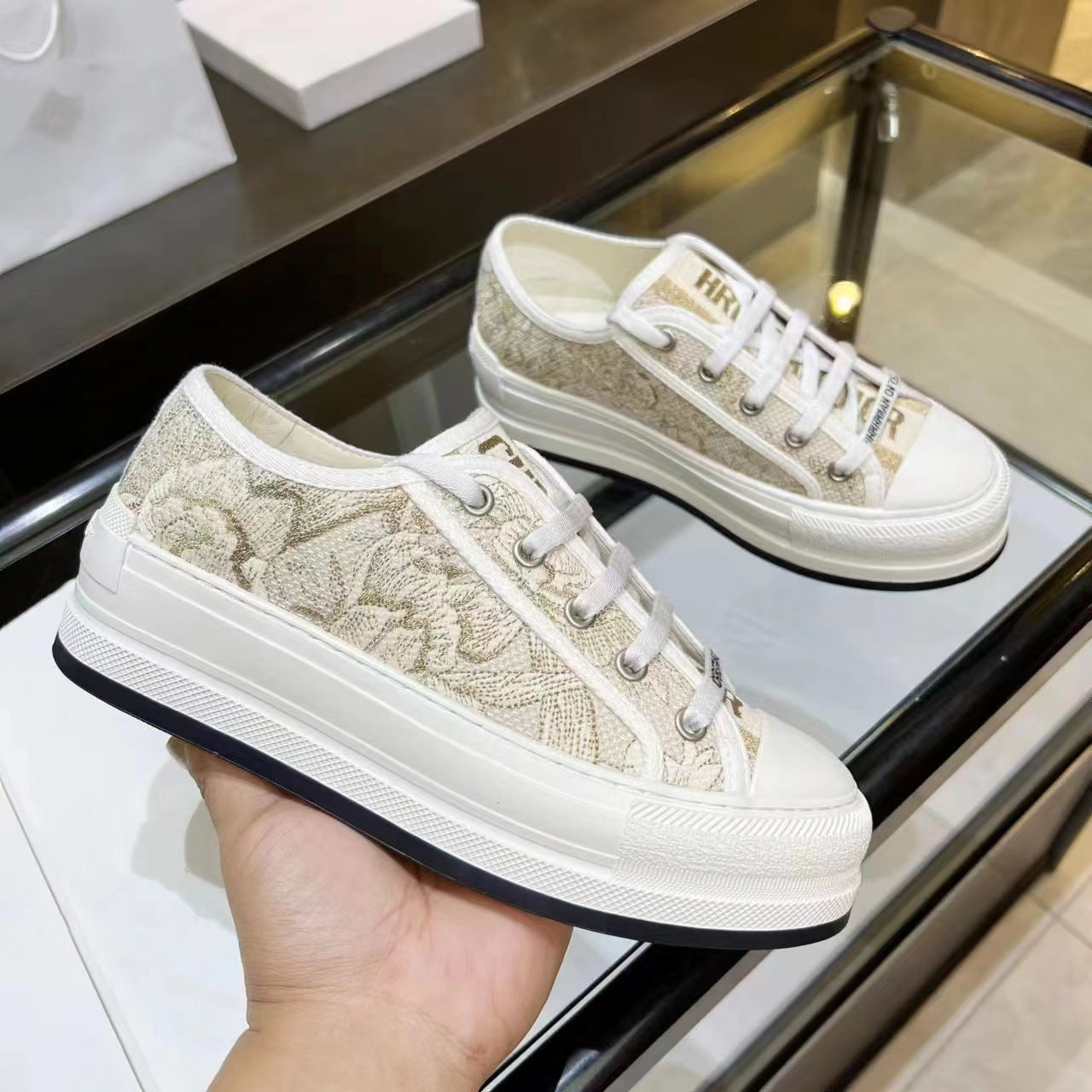 Home Embroidery Platform Letters Pumps Preppy Casual Shoes