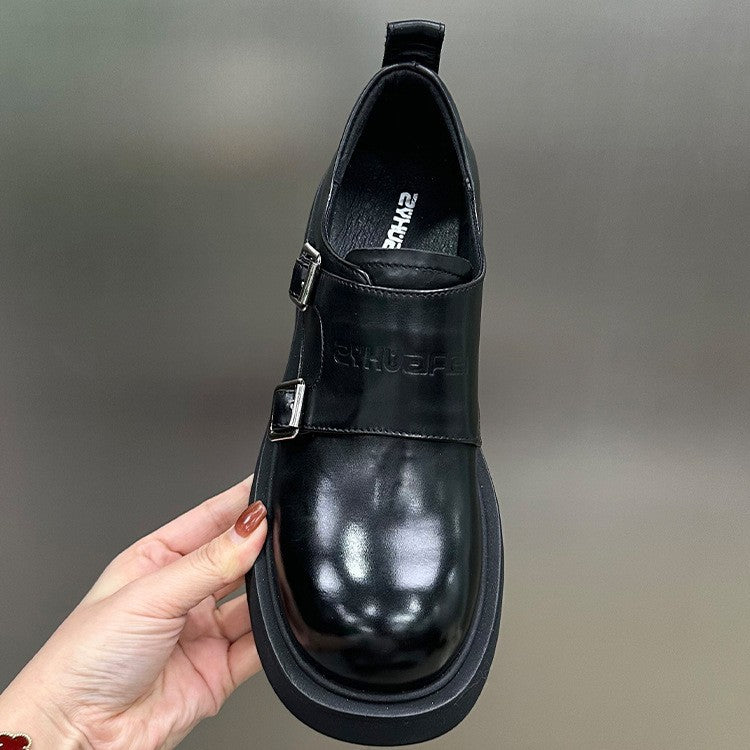 Women's Platform Round Head European Goods Retro Easy Matching British Style Loafers