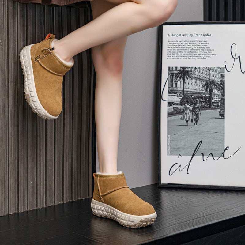 Women's Winter Warm Fashion Fleece-lined Thickened Cotton Boots