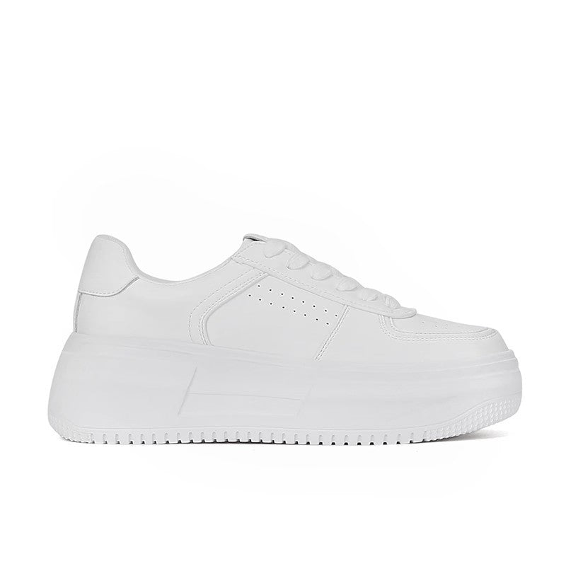 Women's Platform White Wild Height Increasing Insole Soft Bottom Women's Casual Shoes
