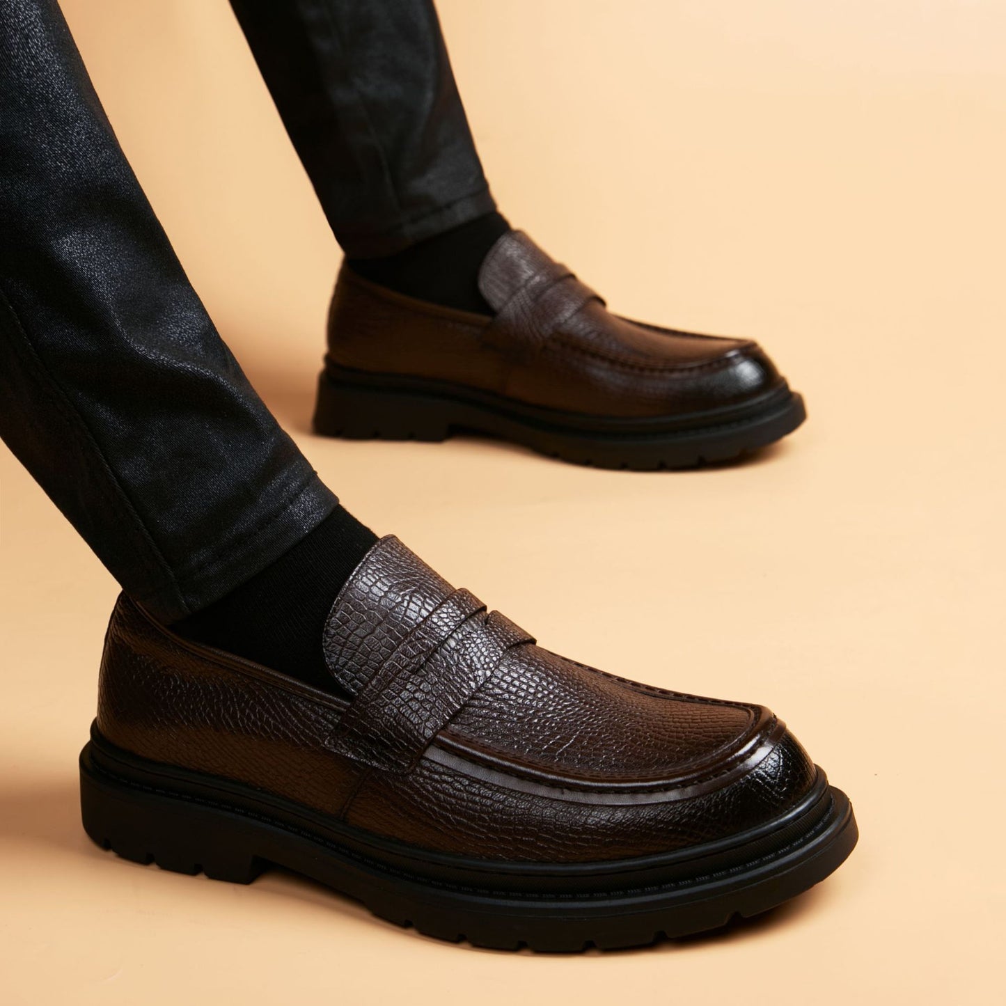 Men's British Fashionable Green Business Formal Wear Leather Shoes