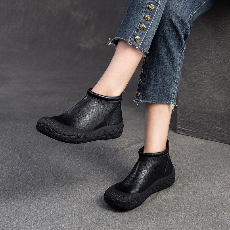 Women's Fashion Trend Round Toe British Ankle Boots