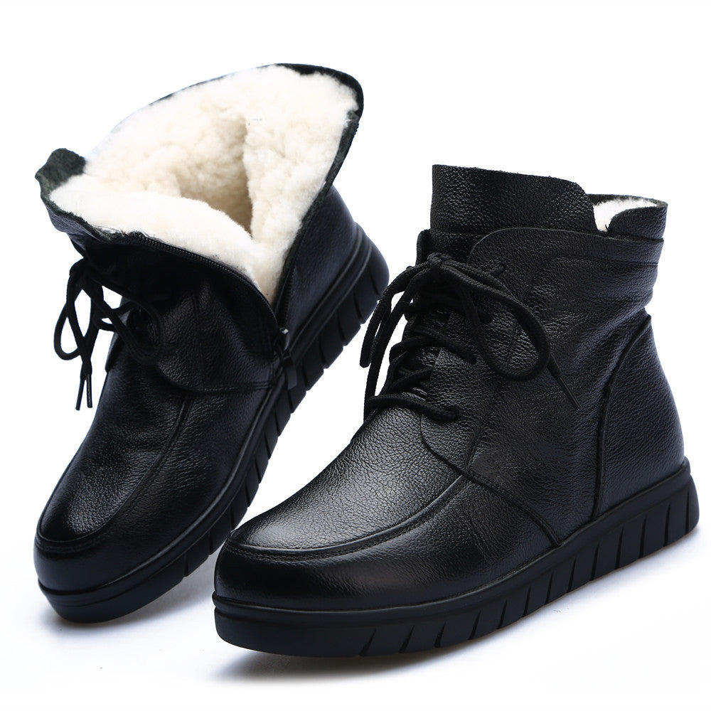 Mother's Fur Integrated Warm Thickened Wool Women's Shoes