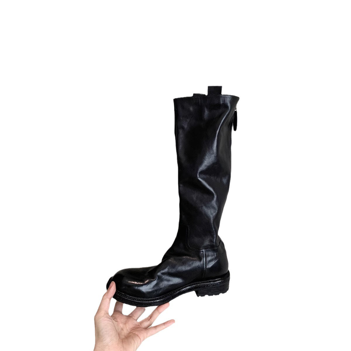 Horse High Tube Slimming Medium Chunky Platform Boots