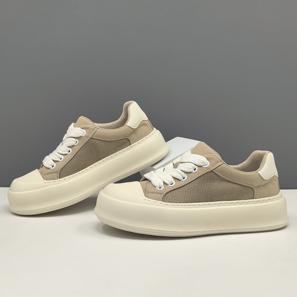 Men's Boys Thick Bottom Breathable Biscuit Shape Fashionable Ice Men's Shoes