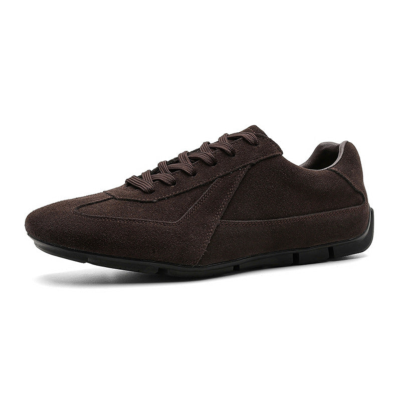 Men's German Training Minimalist Suede Retro Brown High-grade Boxing British Thin Men's Board Shoes