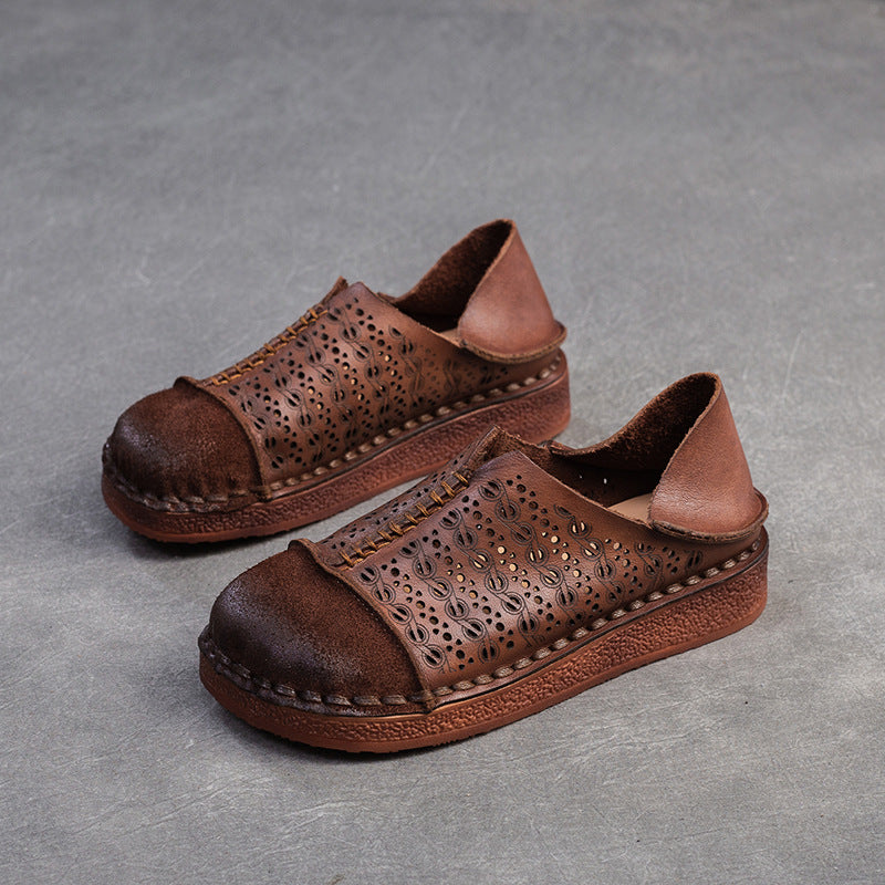 Women's Hollow Hole Pumps Breathable Flat Bottom Sandals