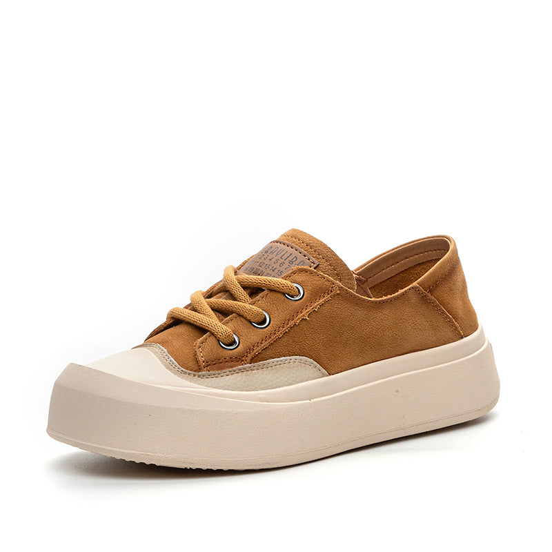Women's Flat Retro Easy Matching Thick Bottom Breathable First Sneakers