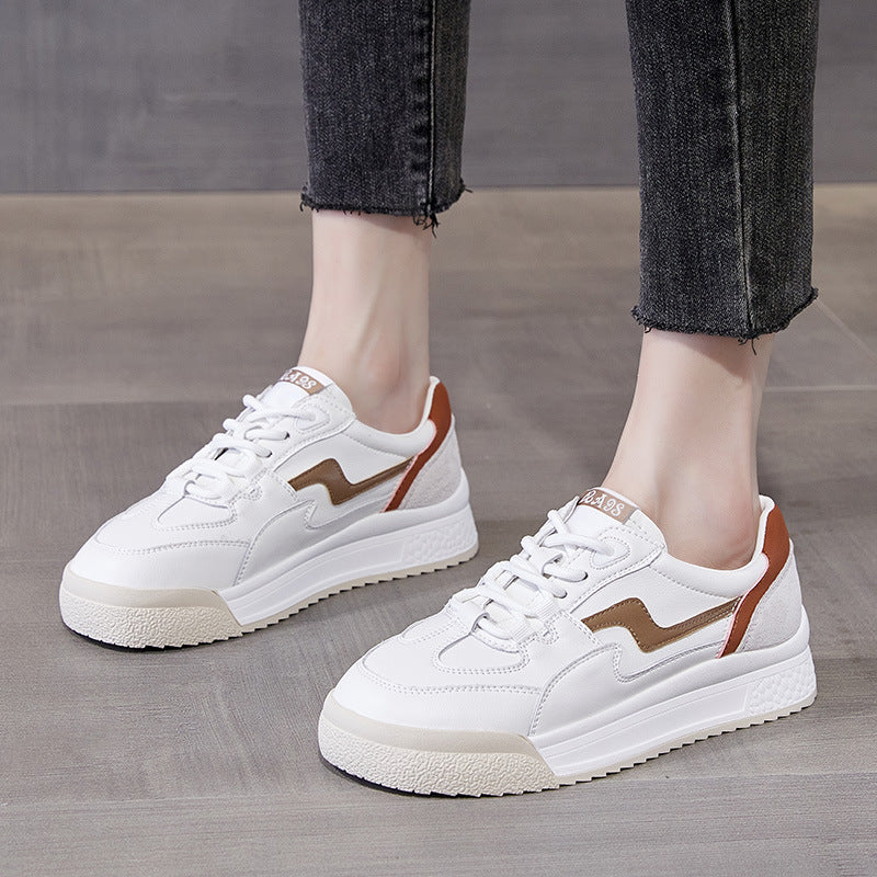 Women's Thick-soled White Sports Versatile Flat Leisure Casual Shoes