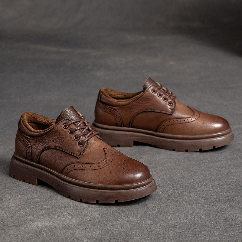 Women's Autumn First Layer Cowhide Low Top Women's Shoes