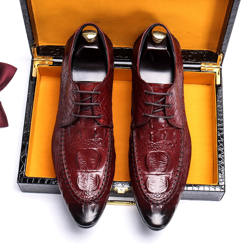 Men's Promotion Alligator Pattern Business British Trend Leather Shoes