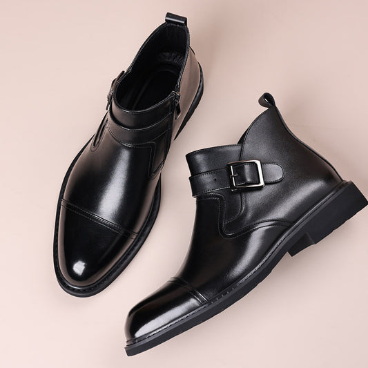 Men's Formal Motorcycle Knight Short Retro British Boots