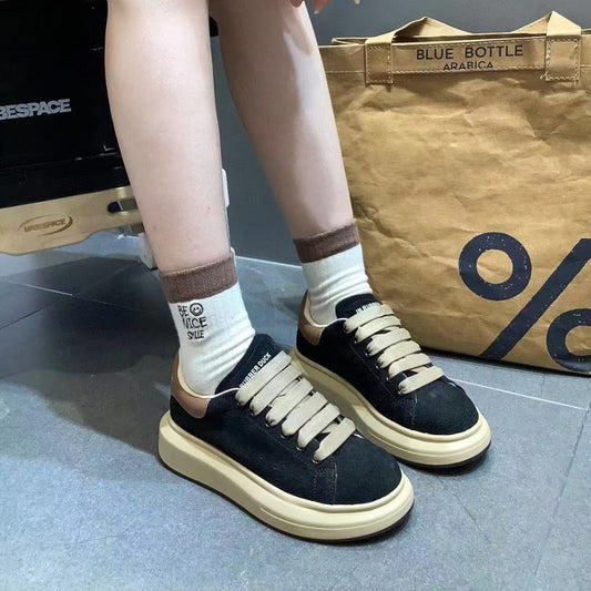 Women's Color Matching Fashionable Versatile Height Increasing Sneakers