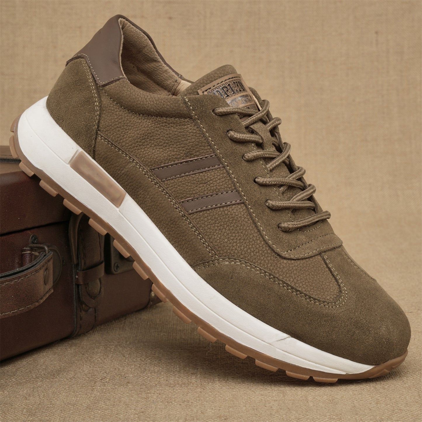 Men's Color Matching Trendy German Training Outdoor Hiking Leather Shoes