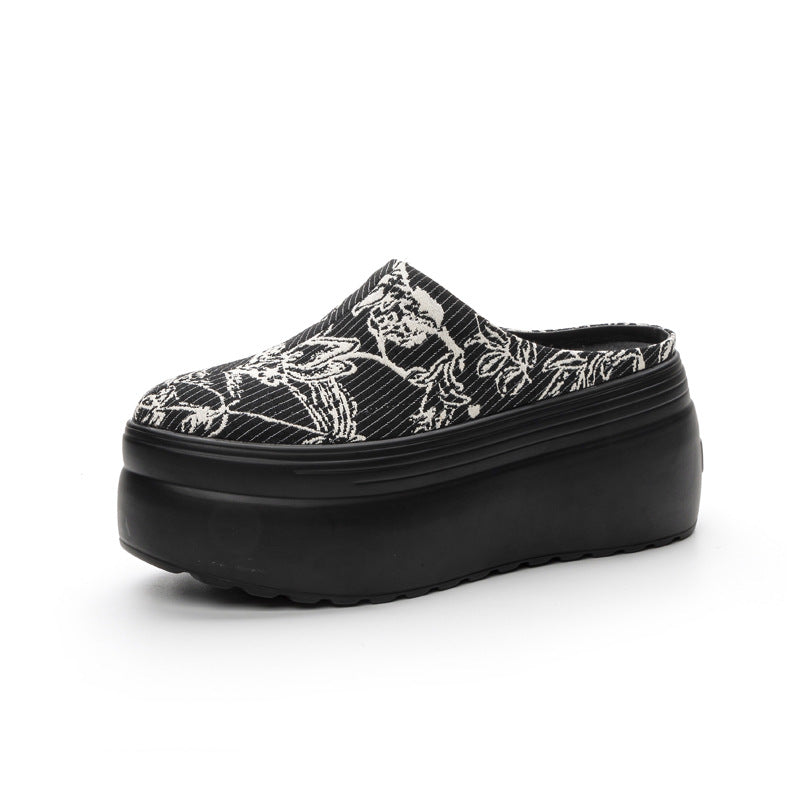 Summer Thick Bottom Toe Cap Half Slippers