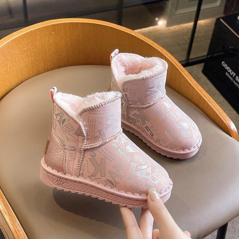 Children's Winter Fleece-lined Thickened Soft Bottom Boy's Kid's Snow Boots