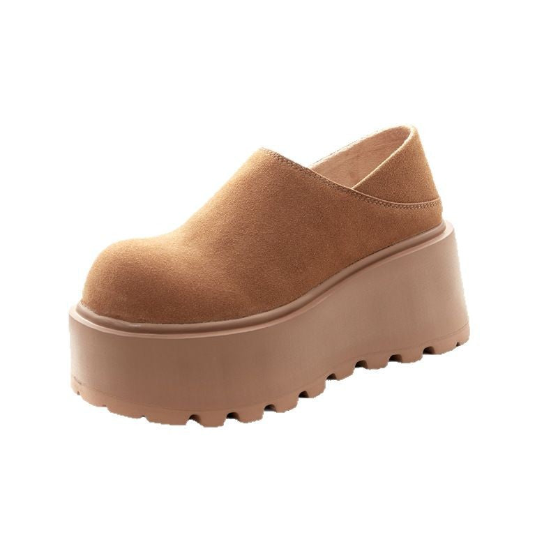 Big Head Thick Bottom Fleece-lined Height Increasing Full Sneakers