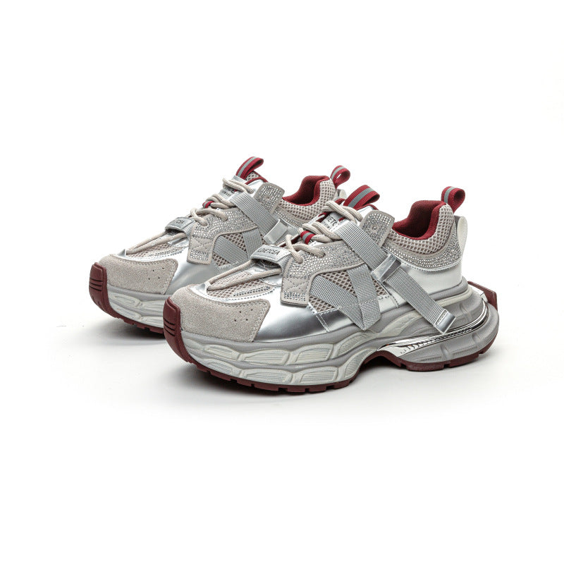 Women's Bottom Dad Autumn Mesh Rhinestone Leisure Sneakers