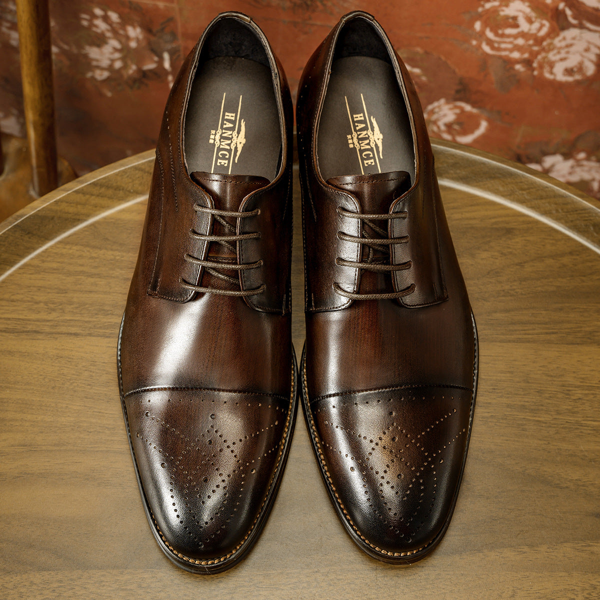 Men's Two-way Leisure Breathable Cowhide British Wedding Leather Shoes