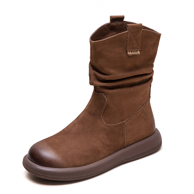 American Retro Middle Western Denim Knight Boots