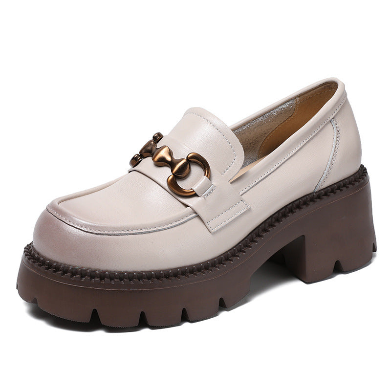 Women's Authentic Platform Buckle Chunky Raise The Loafers