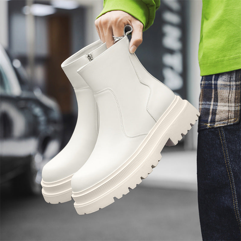 Men's Platform Ankle Thickened Motorcycle Sleeve Knight Boots