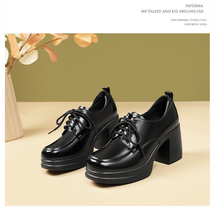 Women's & Men's High Autumn Platform Square Toe Pumps Women's Shoes