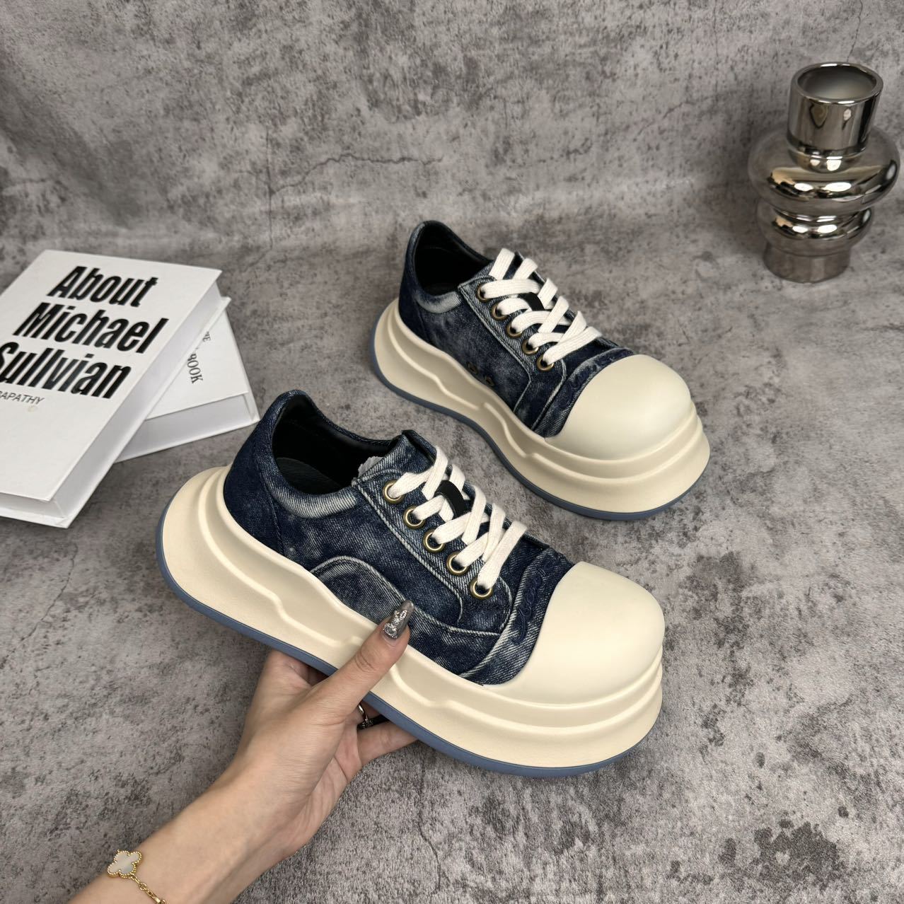 Women's Round Toe Mickey Big Head Ugly Sneakers