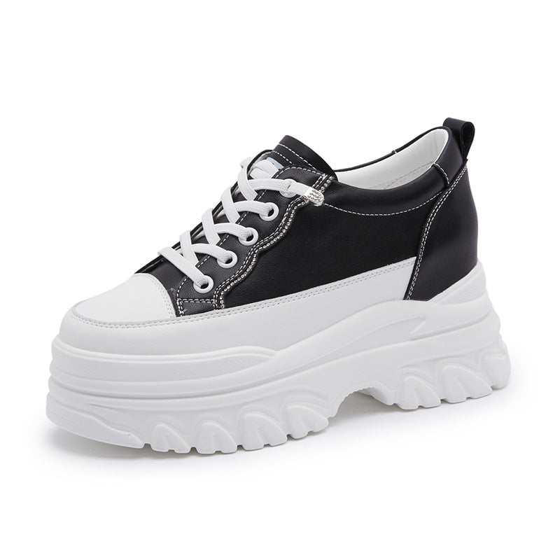 Women's Platform White Muffin Sports Fashionable Height Casual Shoes