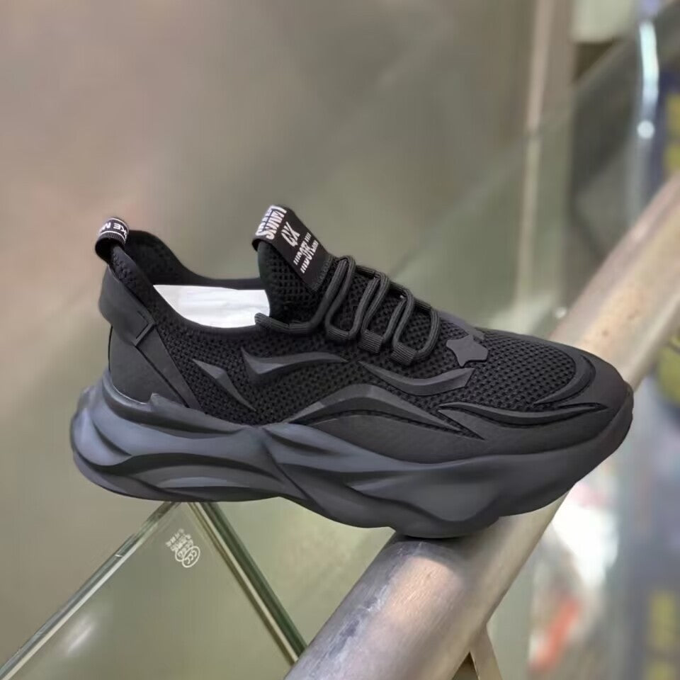 Men's Woven Breathable Platform Slip-on Tide Mesh Sneakers