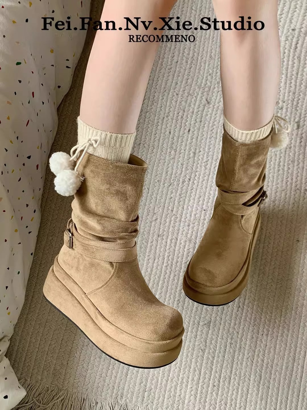 Women's Niche For Raise The Bottom Martin Pleated Suede Fashion Boots