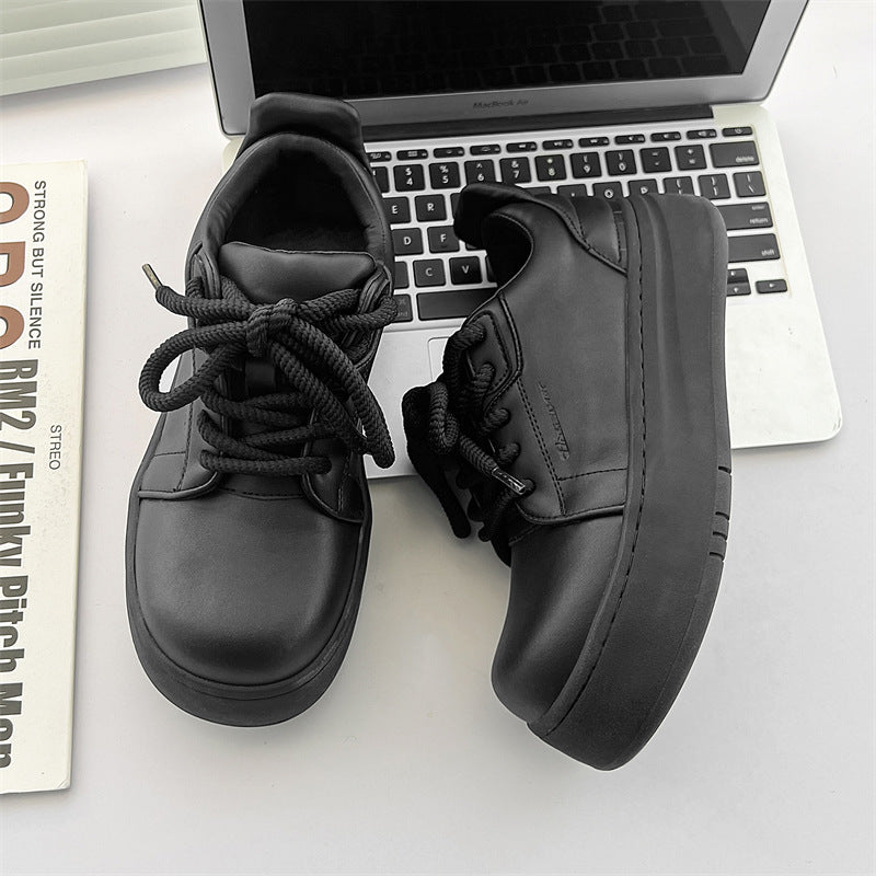 Men's Niche Solid Color Platform Big Toe Sneakers