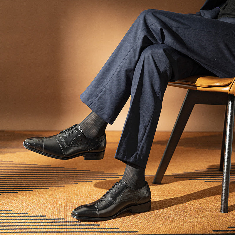 Men's Hours British Style Handmade Business Formal Wear Leather Shoes
