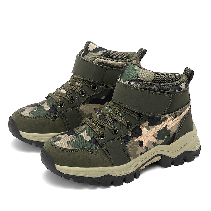 Children's Sports Waterproof Warm Cotton Outdoor Camouflage Kid's Snow Boots