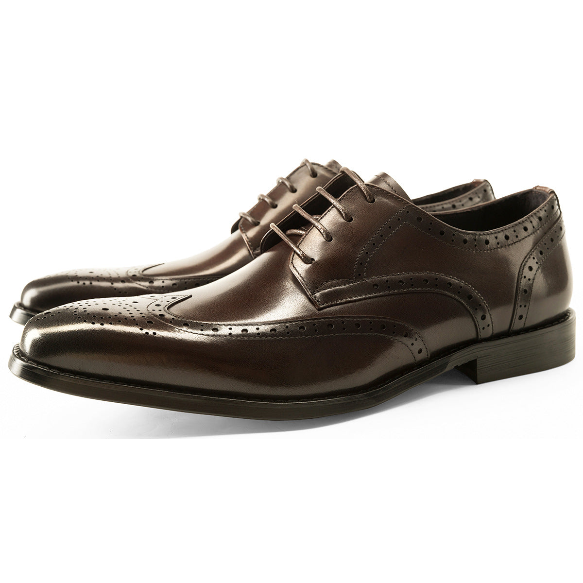 Men's Business Formal Wear Brogue Derby Cowhide Men's Shoes