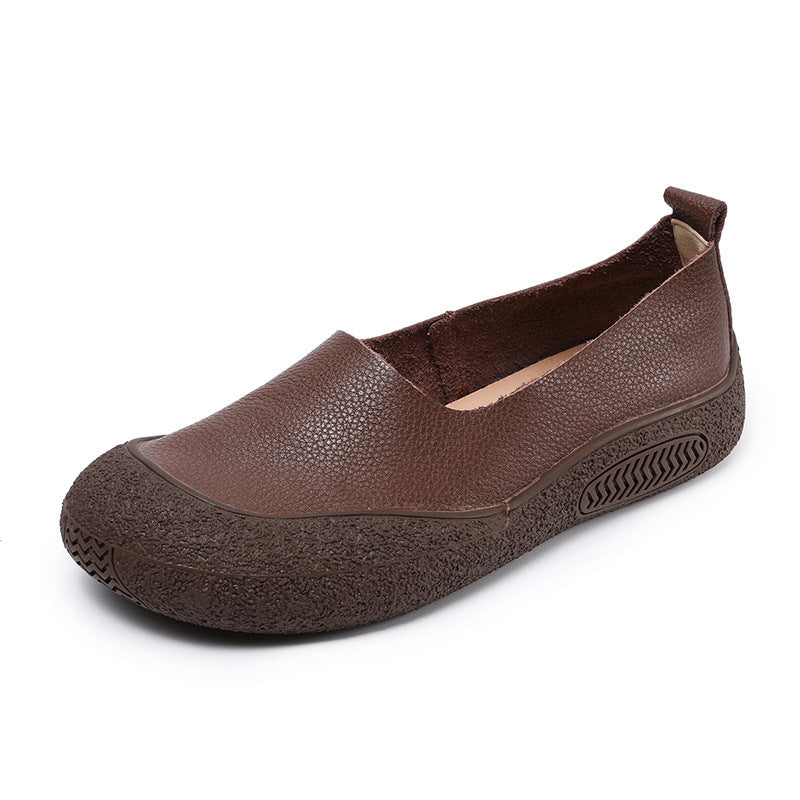 Women's Genuine Shallow Mouth Top Layer Cowhide Women's Shoes