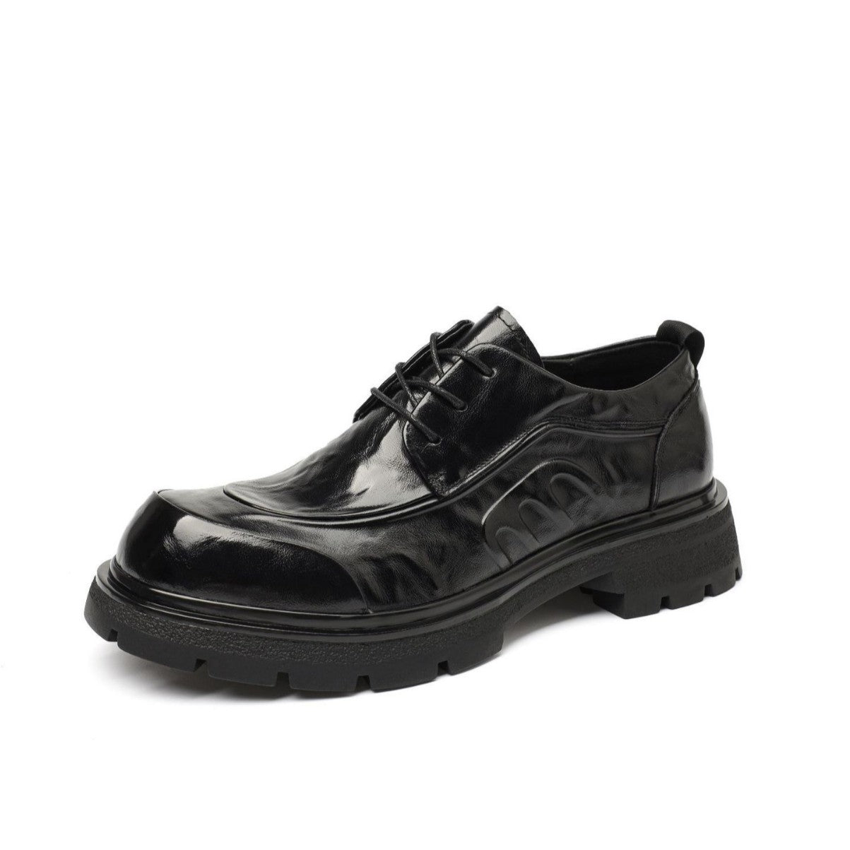 Men's First Layer Cowhide Business Commuter Big Head Leather Shoes