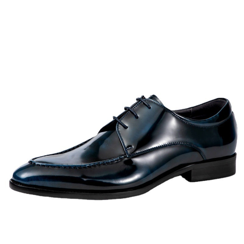 Men's Business Formal British Patent Brushed Breathable Leather Shoes