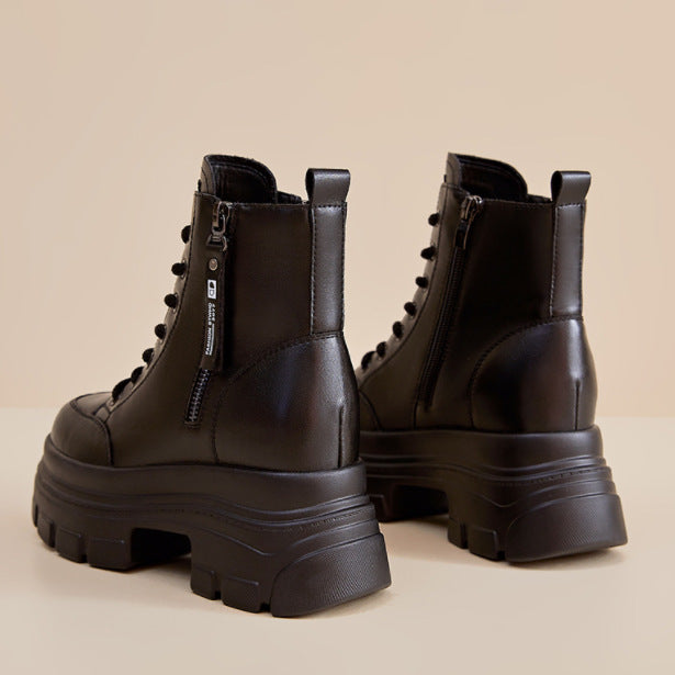 Women's For British Style Autumn Small Man Ankle Thick Boots
