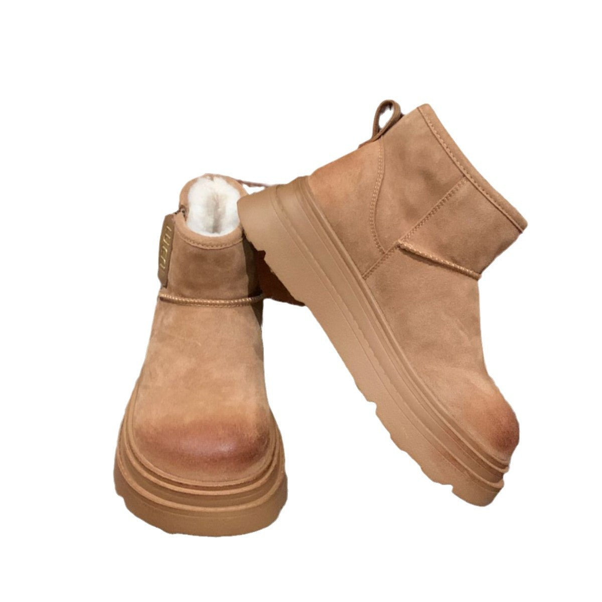 Fleece-lined Thickened Bread Cotton Fashion Warm Snow Boots