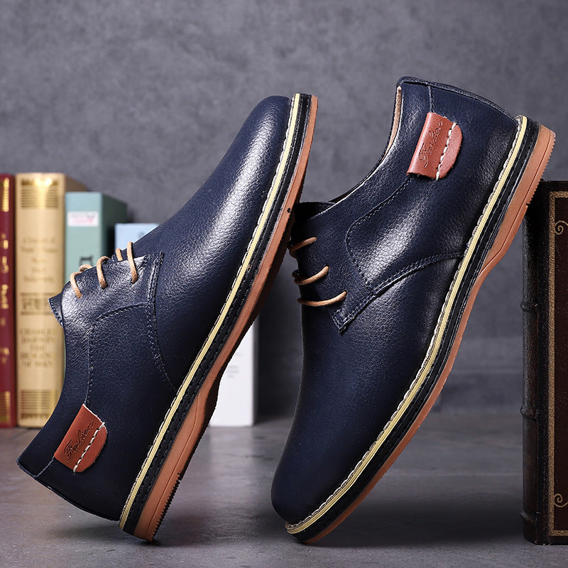Men's Popular Business Top Layer Cowhide Veet Leather Shoes