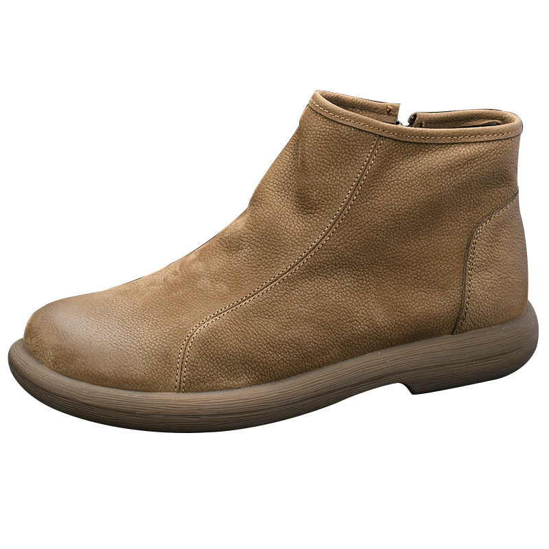 Men's Layer Cowhide Frosted Soft Martin Chelsea Men's Shoes