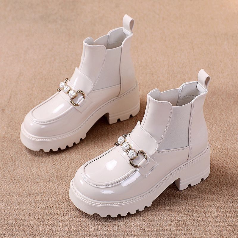 Women's Real Soft Chelsea Veet Martin For British Style Patent Short Boots