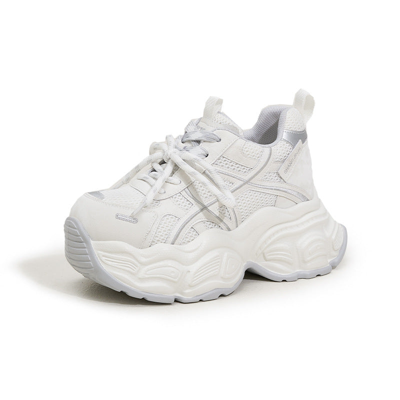 Women's Dad Spring Breathable Mesh Small Height Increasing Women's Sports Shoes