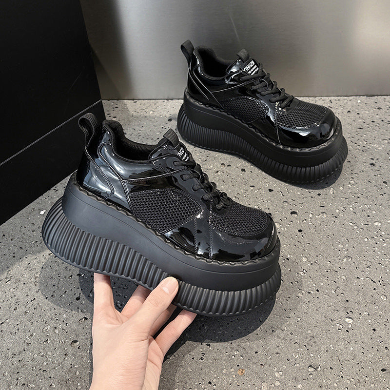 Summer Big Head Hollow Out Mesh Leather Shoes